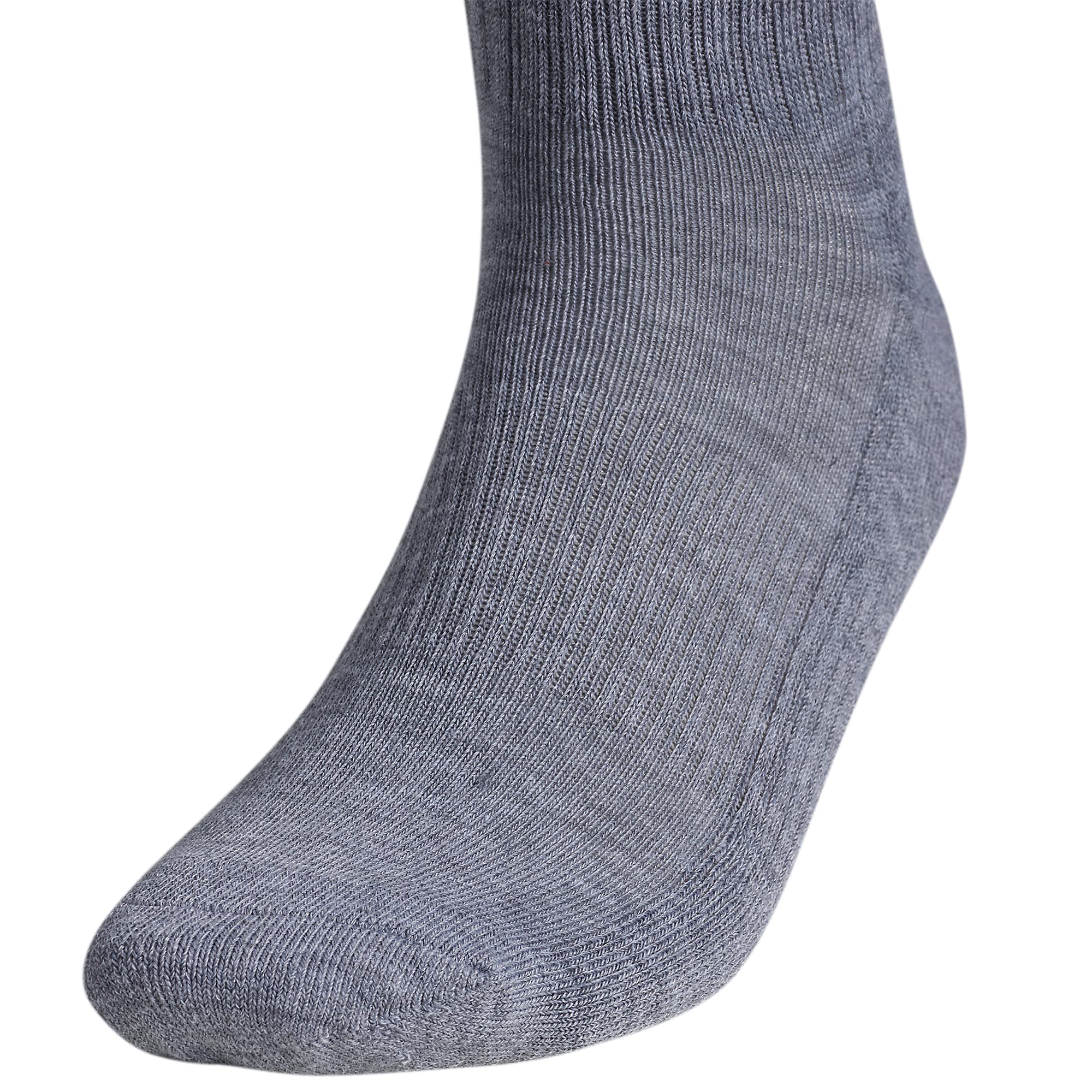 adidas Men's Athletic Cushioned Quarter Socks (with Arch Compression for a Secure fit (6-Pair), Heather Grey/Black, Large