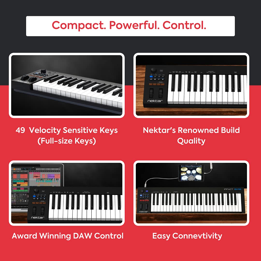 Nektar Impact GX49 49-Key USB MIDI Keyboard Controller