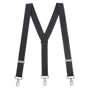 suspender store solid suspenders -1.5-inch wide elastic - y-back - trigger snaps - 48" for 5'9" to 6'2" tall - black