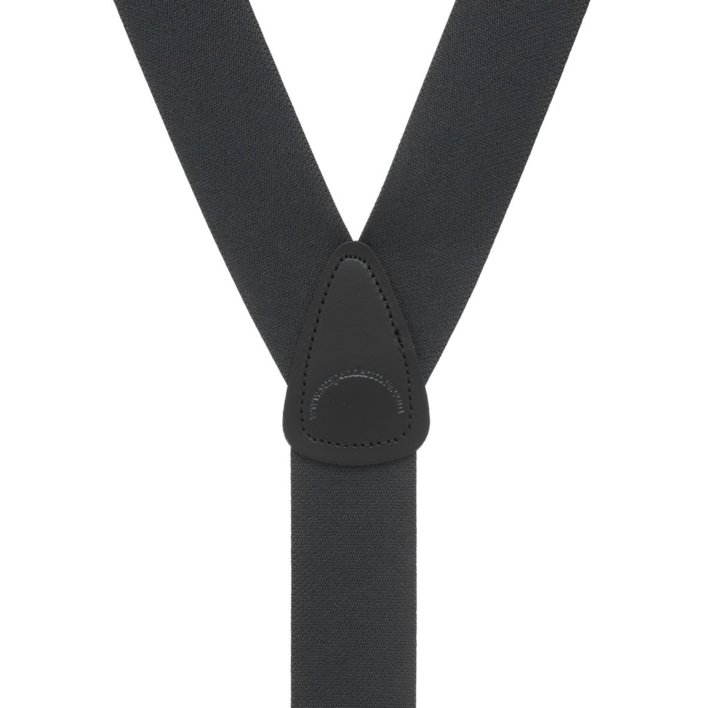 Suspender Store Solid Suspenders -1.5-Inch Wide Elastic - Y-Back - Trigger Snaps - 48" for 5'9" to 6'2" Tall - Black