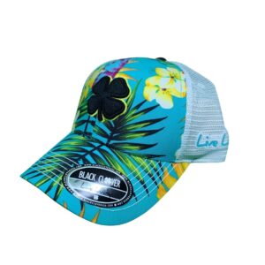 Black Clover Island Lu 5 - Black/Yellow/Tropical/White Mesh - Adjustable