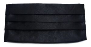 simpowe men's solid multi-color silk cumberbund (one size, black)