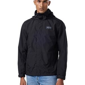 Helly Hansen Men's Dubliner Waterproof Windproof Breathable Rain Coat Jacket, 990 Black, Large