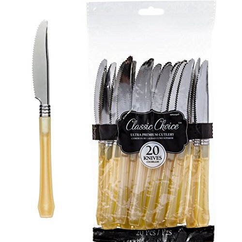 Classic Choice Premium Knives, Gold, Pack of 20