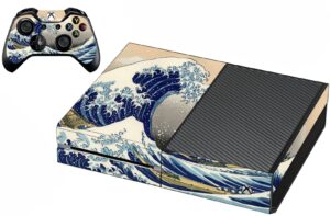 vwaq the great wave of kanagawa skins designed to fit xbox one console and controller - xgc8