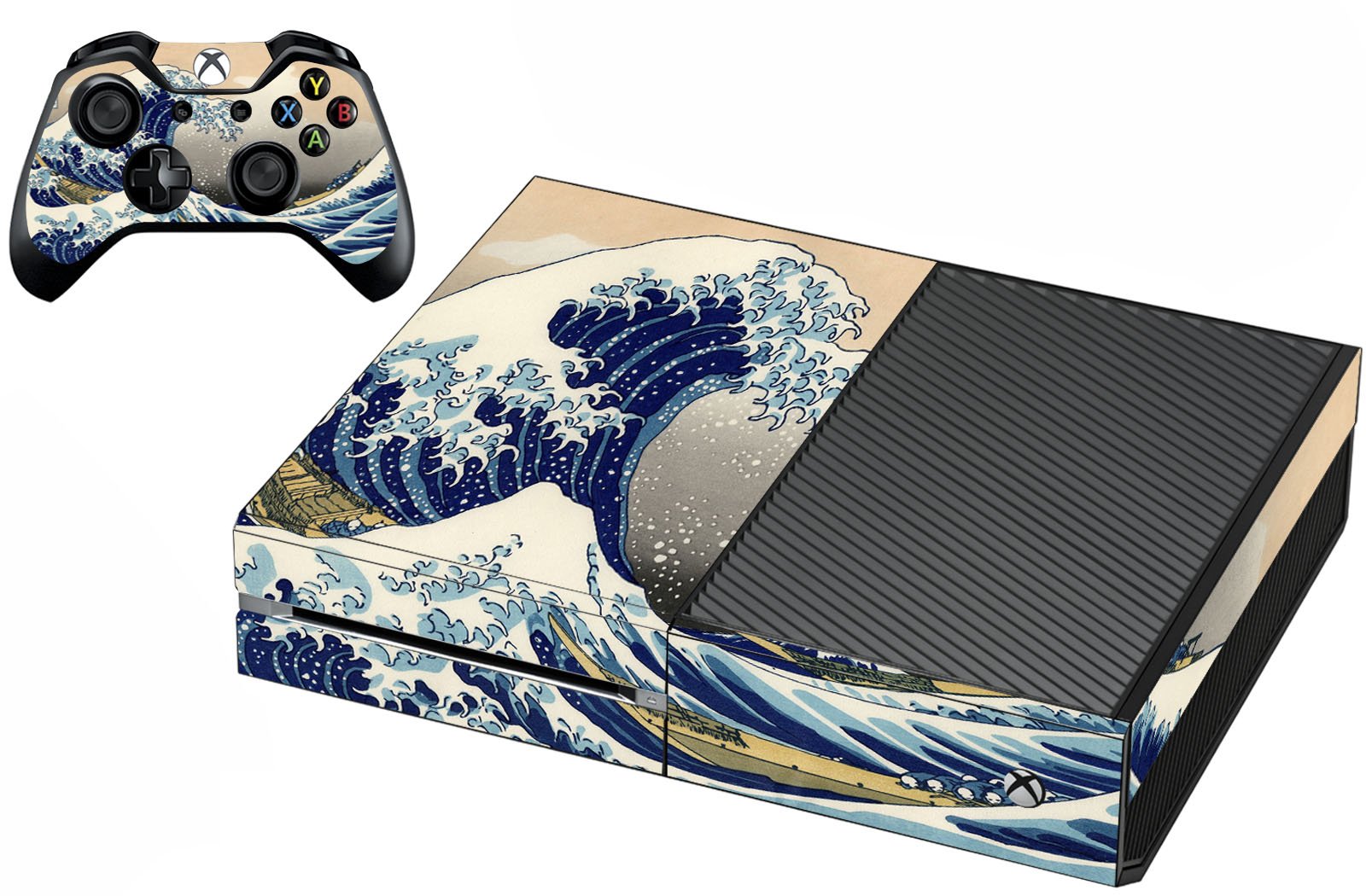 VWAQ The Great Wave of Kanagawa Skins Designed to Fit Xbox One Console and Controller - XGC8