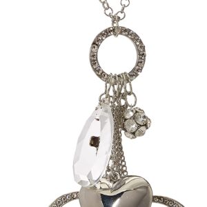 GUESS "Basic" Silver Large Open Heart Charm Pendant Necklace, 28" + 2" Extender