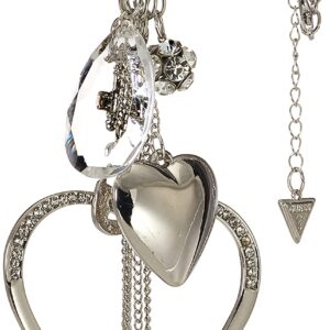 GUESS "Basic" Silver Large Open Heart Charm Pendant Necklace, 28" + 2" Extender