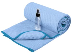 heathyoga hot yoga towel non slip, microfiber non slip yoga mat towel, exclusive corner pockets design, dual-grip, sweat absorbent, perfect for hot yoga, bikram, pilates and yoga mats