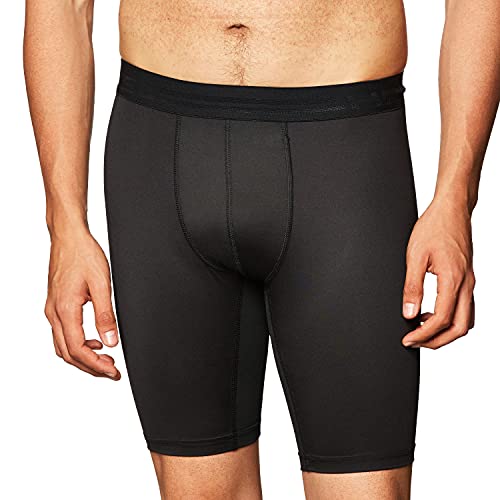 Hanes Men's Sport Performance Compression Short, Ebony/Ebony, Medium