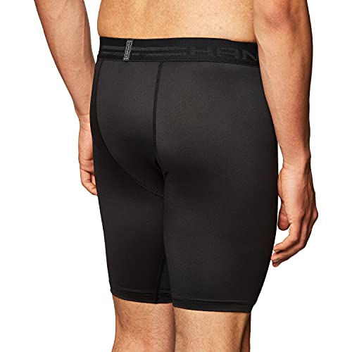 Hanes Men's Sport Performance Compression Short, Ebony/Ebony, Medium