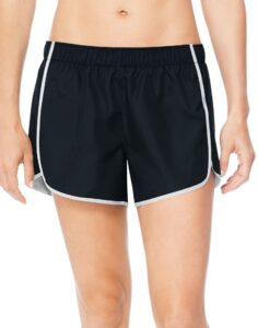 hanes sport women's performance run short,ebony/true white,x-large