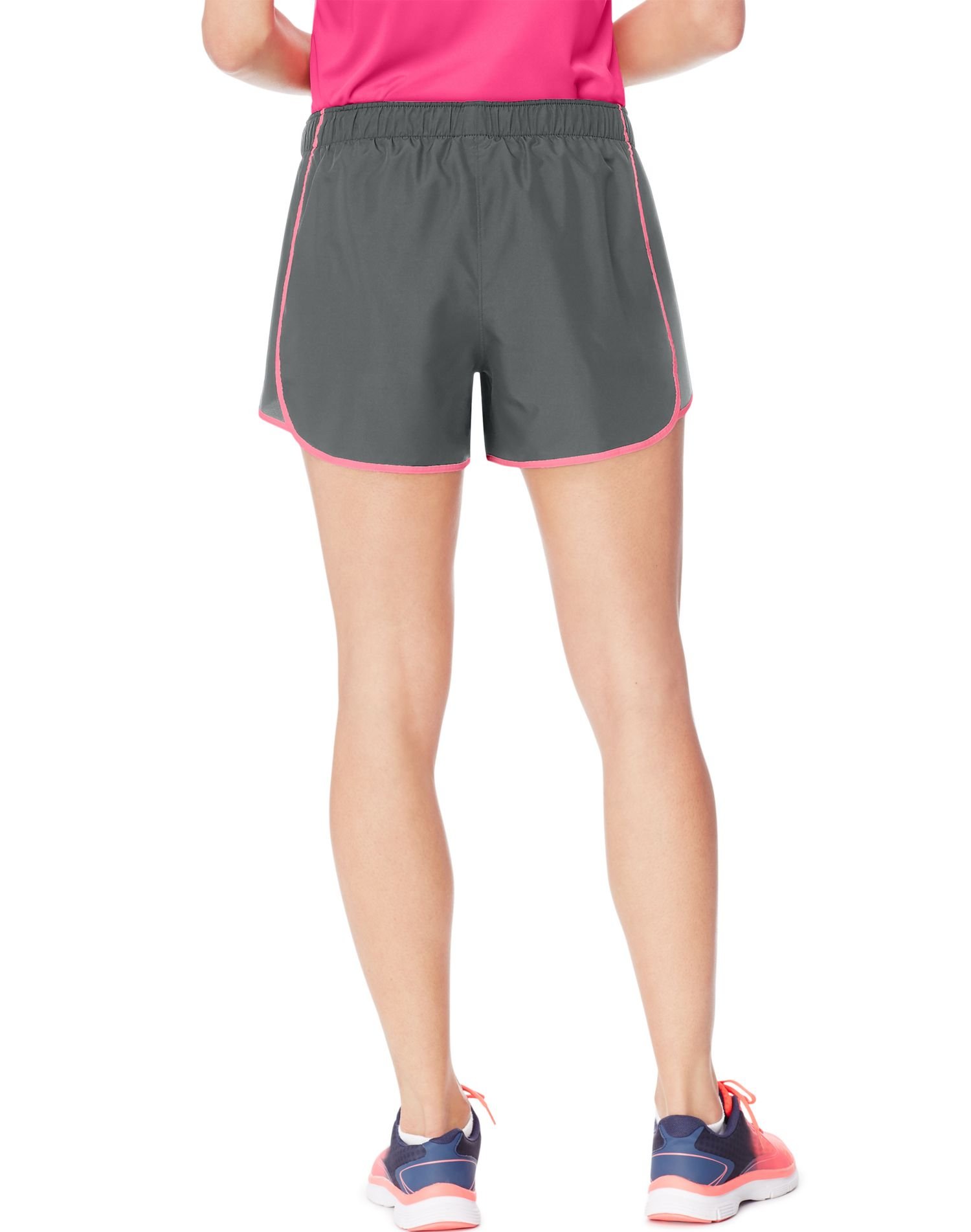 Hanes Sport Women's Performance Run Short,Ebony/True White,X-Large