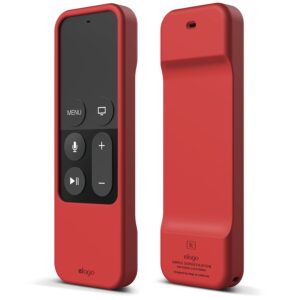 elago r1 silicone case compatible with apple tv 4k 4th and 5th generation siri remote control - red