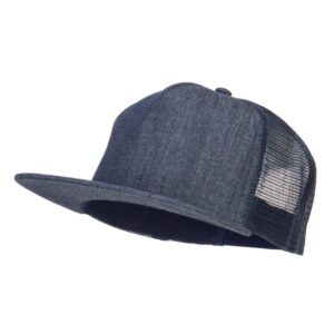 MG Flat Bill Snapback Trucker Cap - Denim Navy OSFM