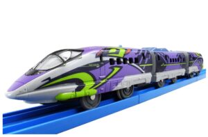 takara tomy plarail shinkansen type 500 evangelion with light rail train toy