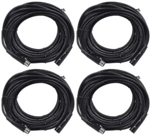 4 rockville rdx5m50 50' 5-pin male-female dmx lighting cables 100% copper