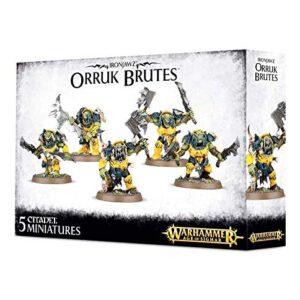 Games Workshop 99120209030 Ironjawz Orruk Brutes Tabletop and Miniature Gaming, Black