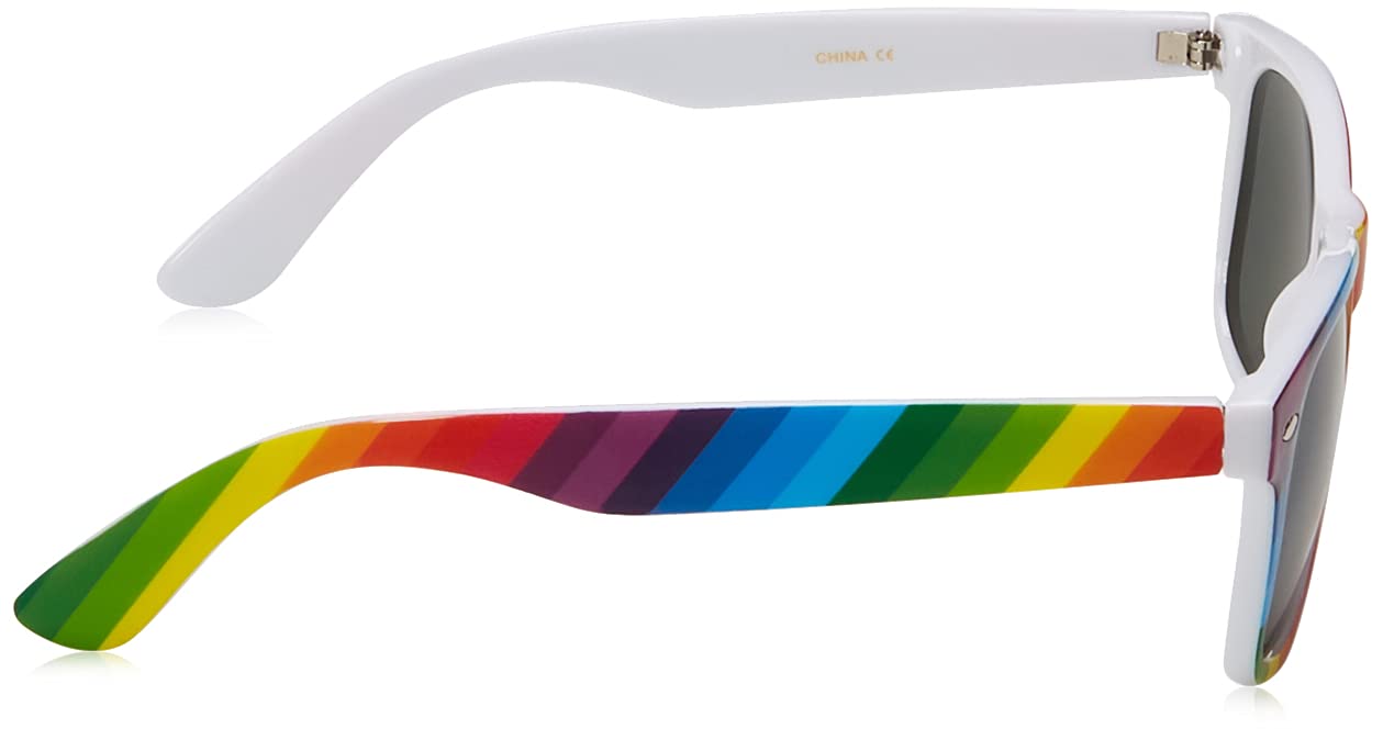 Retro Optix Sunglasses Classic 80's Vintage Style Design (Rainbow, Smoke)