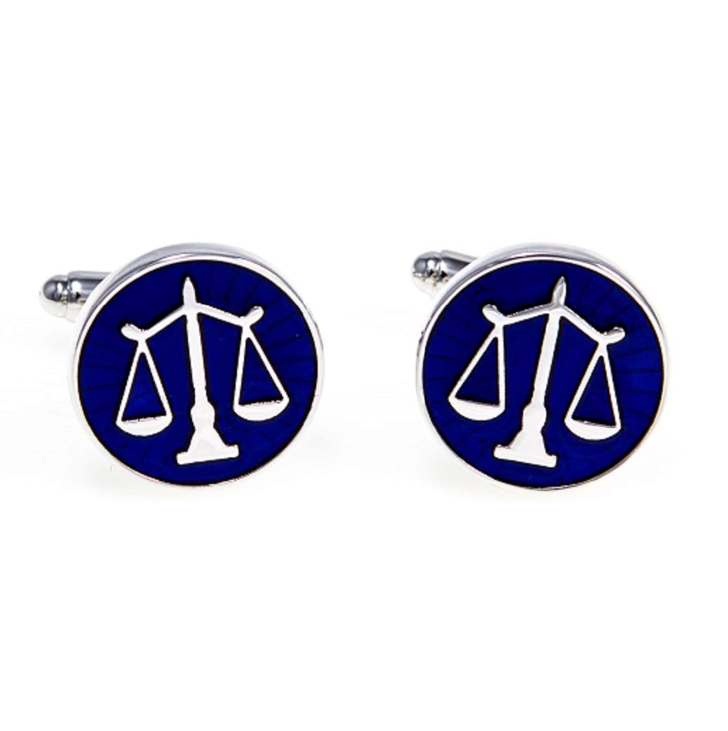 MRCUFF Law Scales of Justice Attorney Lawyer Pair Cufflinks in Presentation Gift Box & Polishing Cloth