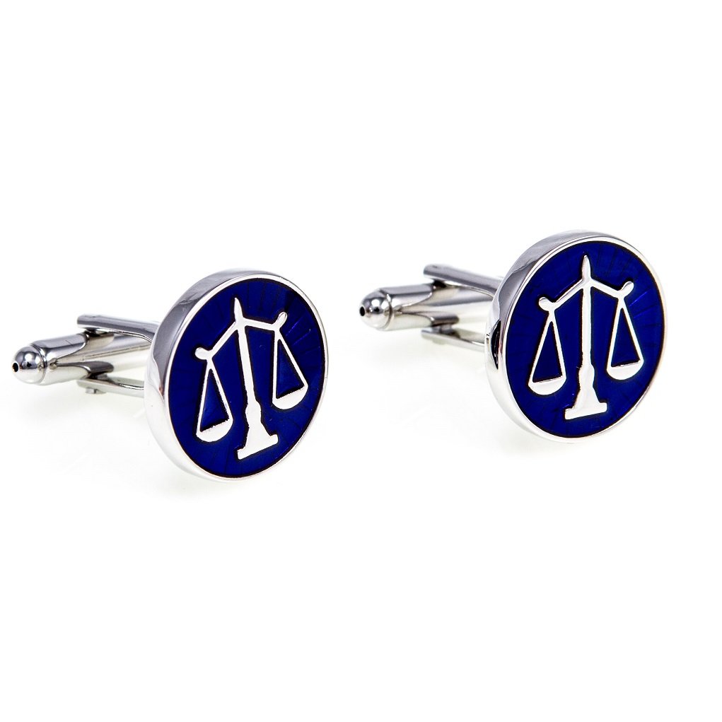 MRCUFF Law Scales of Justice Attorney Lawyer Pair Cufflinks in Presentation Gift Box & Polishing Cloth