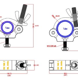 MFL. Heavy Duty Truss Clamp, 660 lb Aluminum Alloy DJ Light Clamps, Fits 1.5-2.0 Inch Truss for Stage Lighting Projector Par Lights, Pack of 4