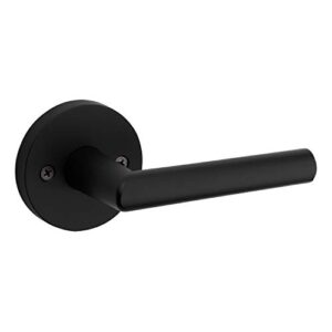 kwikset 91570-030 milan single dummy door handle lever with modern contemporary slim round design for pantry or for half-dummy application in iron black