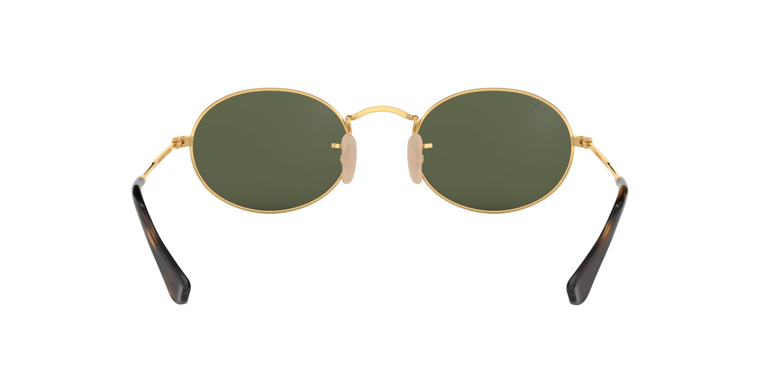 Ray-Ban RB3547N Oval Flat Lens Sunglasses, Gold/G-15 Green, 48 mm