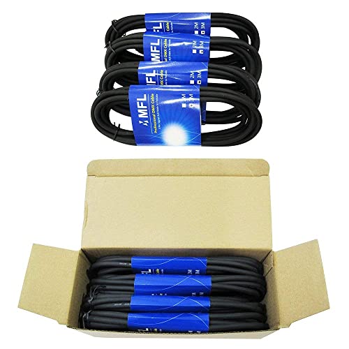 MFL. 10 ft Flexible DMX Cable 3 Pin Signal XLR Male to Female Cable Wire for Stage Lighting DJ Lights, 110 Ohms Impedance, Black, 4 Pack