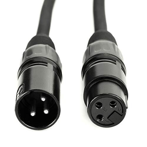 MFL. 10 ft Flexible DMX Cable 3 Pin Signal XLR Male to Female Cable Wire for Stage Lighting DJ Lights, 110 Ohms Impedance, Black, 4 Pack