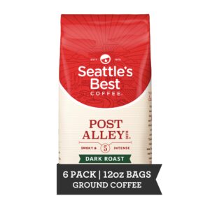 seattle's best coffee post alley blend dark roast ground coffee | 12 ounce bags (pack of 6)