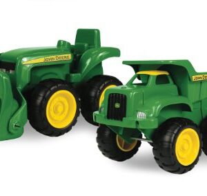 John Deere Sandbox Toys - Includes Dump Truck Toy and Tractor Toy with Loader, Kids Outdoor Toys - Easter Gifts for Kids, Frustration Free Packaging ,Green, Ages 18 Months and Up, 2 Count ( Pack of 1)