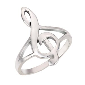 CloseoutWarehouse 925 Sterling Silver Soul Harmony Music Note Ring Size 11