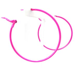 Hot Pink Hoop Earrings Simple Thin Hoop Earrings 2 Inch Hoop Earrings