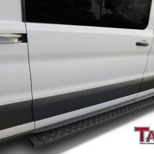 TAC 6.5” Running Boards Fit 2015-2023 Ford Transit Van (Exclude 2022-2023 E-Transit) 148" Wheel Base Full Size Utility Black Rattler Steel Side Steps Nerf Bars Step Rails Off Road Accessories 2 Pcs