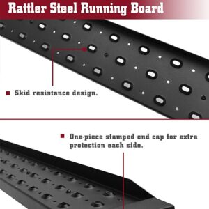 TAC 6.5” Running Boards Fit 1999-2016 Ford F250/F350/F450/F550 Super Duty Regular Cab Truck Pickup Utility Black Rattler Steel Running Boards Side Steps Nerf Bars Rail Rocker Panel Off Road (2PCS)