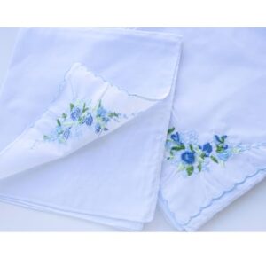 La closure Vintage Floral Cotton Embroidered Ladies Handkerchiefs 6PCS