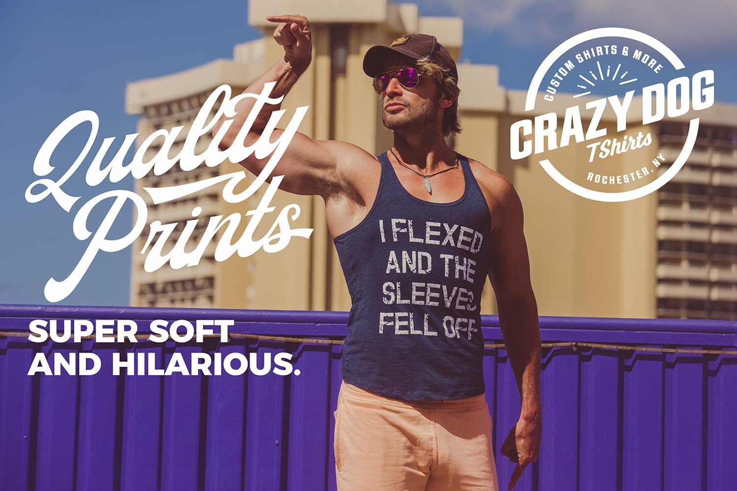 Crazy Dog Mens I Flexed and The Sleeves Fell Off Tank Top Funny Gym Workout Tee Hilarious Sleeveless Muscle Shirt for Guys at The Gym Royal XXL