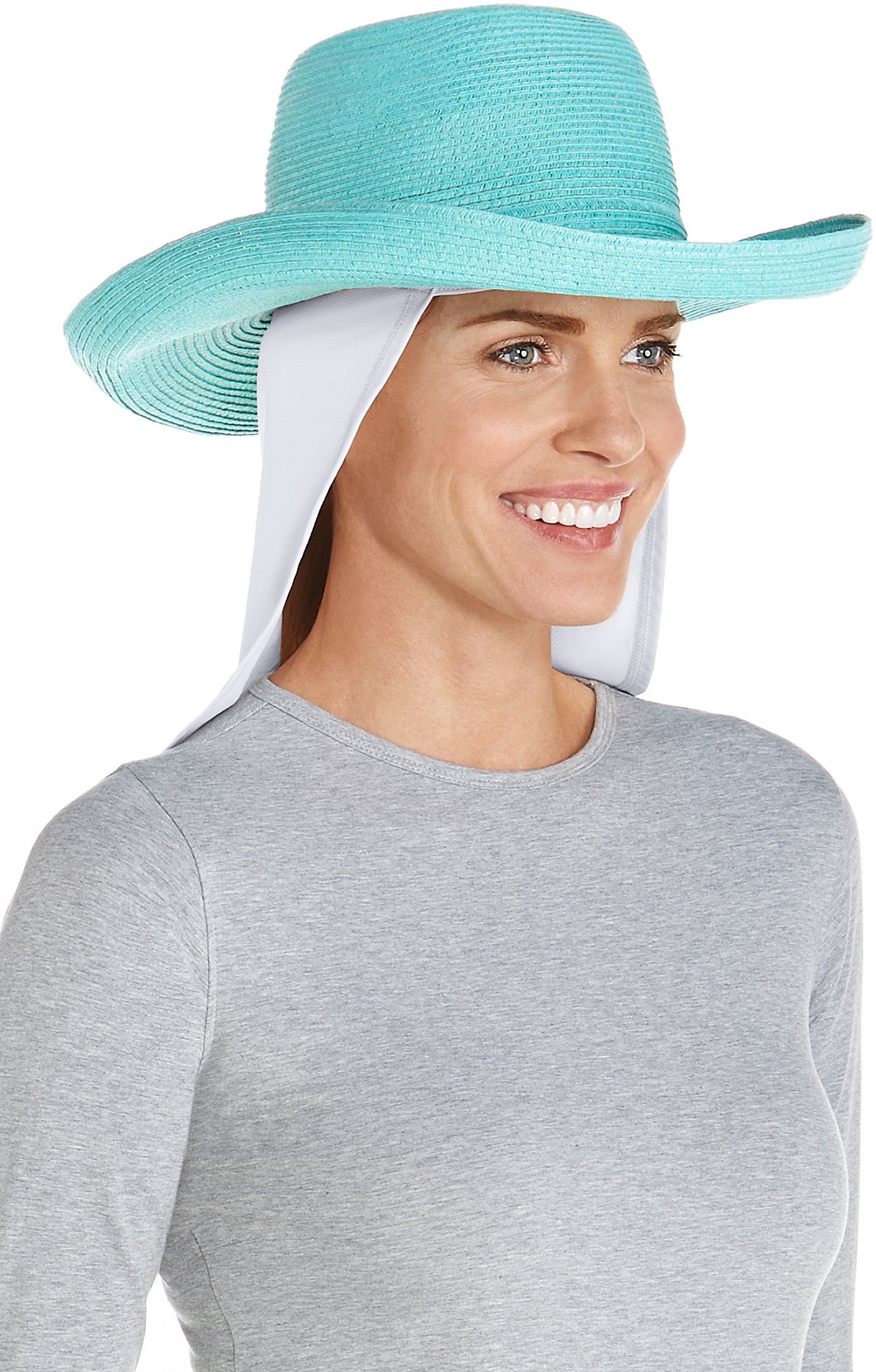 Coolibar UPF 50+ Unisex Windom UV Hat Drape - Sun Protective (One Size- White)