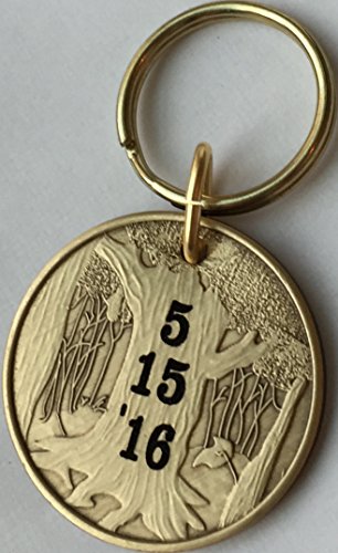 Engraved Sobriety Date Keychain Personalized This Day My New Life Began Medallion