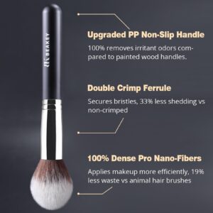 BEAKEY Makeup Brush Set Professional for Eye and Face, Blending Brush for Foundation, Eyeshadow, Concealer, Make up Brushes Pack with 2 Blender Sponge, Eye Shadow Brush with Paper Case, Gift for Women