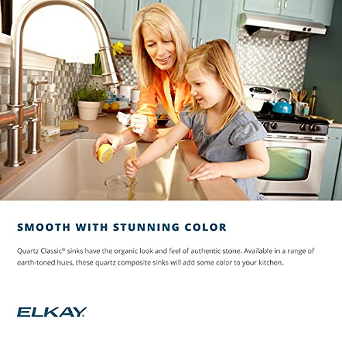 Elkay Quartz Classic ELGHU3322RWH0 White Offset 60/40 Double Bowl Undermount Sink with Aqua Divide