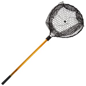 collapsible fishing net - 56-inch retractable landing net with telescopic pole - fishing equipment for catch-and-release by wakeman (gold)