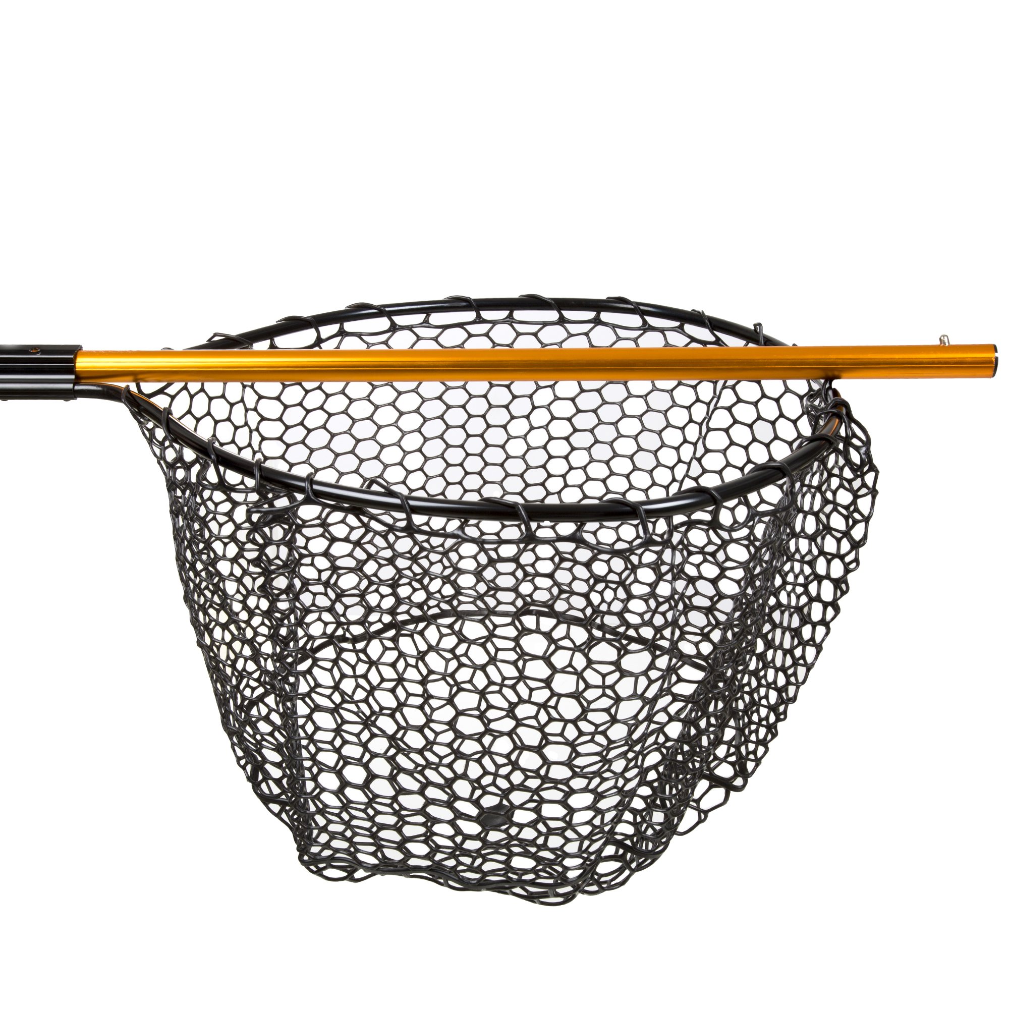 Collapsible Fishing Net - 56-Inch Retractable Landing Net with Telescopic Pole - Fishing Equipment for Catch-and-Release by Wakeman (Gold)