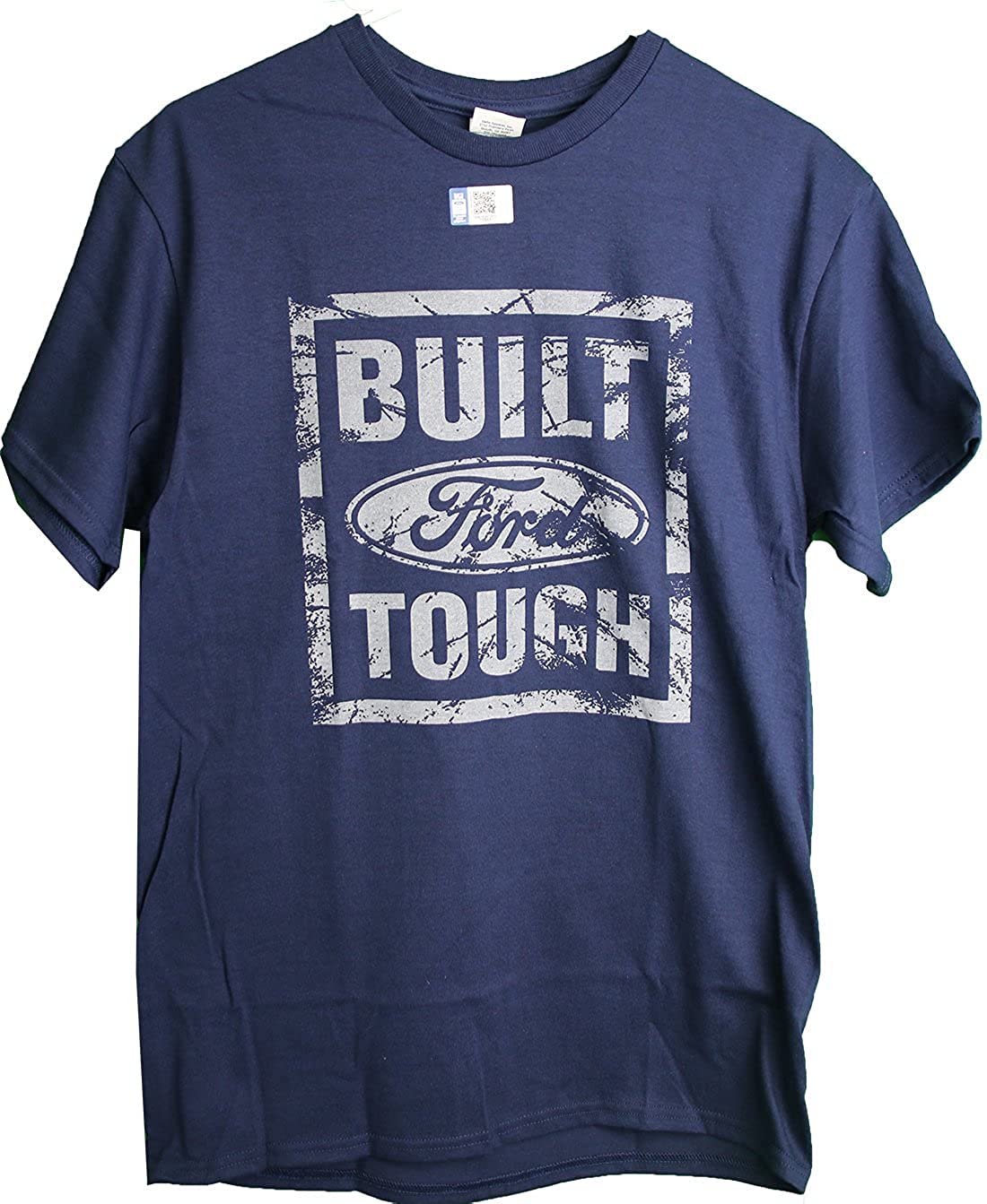 Ford Built Ford Tough Distressed Logo Adult Men's T-Shirt (Medium) Navy