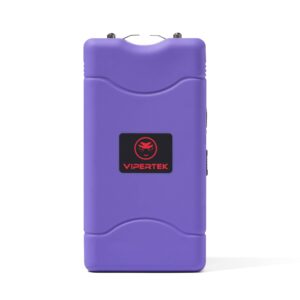 VIPERTEK VTS-880 Mini Stun Gun Rechargeable with LED Flashlight, Purple