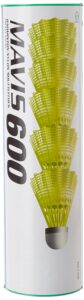 yonex mavis 600 nylon shuttlecock (green/yellow)