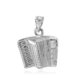 925 Sterling Silver Music Charm Accordion Pendant