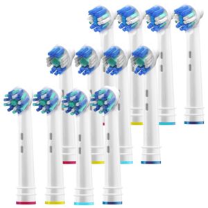 toothbrush heads for oral b, 12 pack professional electric toothbrush replacement heads medium dupont bristles replacement toothbrush heads assorted floss cross & whitening styles brush heads refills