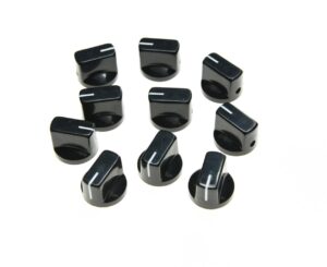 kaish 10pcs guitar amp effect pedal knobs pointer knob with set screw black